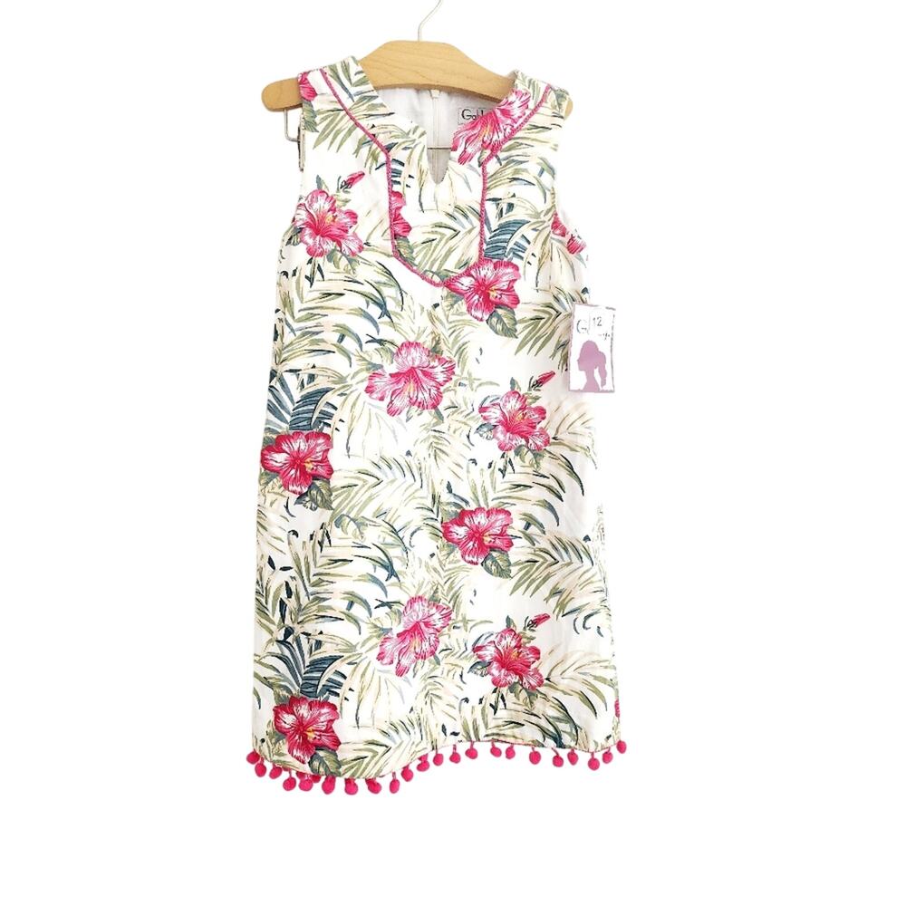 12 New Troprical Shift Dress Lined